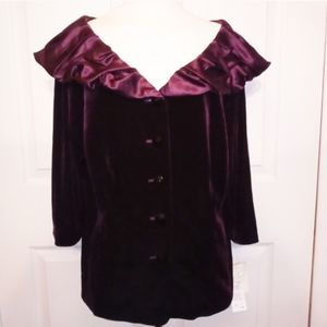 Adrianna Papell velvet puff collar jacket size 14